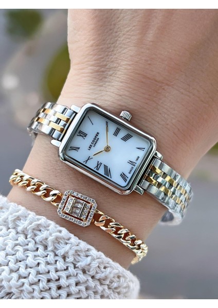 Küçük Kasa Vintage Özel Tasarım 2 Yıl Garantili 3 Atm Kadın Kol Saati+Bileklik 08232.220