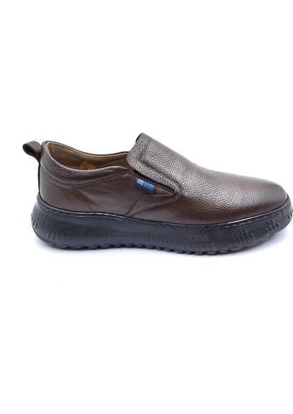 S22308 Hakiki Deri Hafif ve Yumuşak Tasarım Kahverengi Erkek Bağcıksız Konfor Ayakkabı