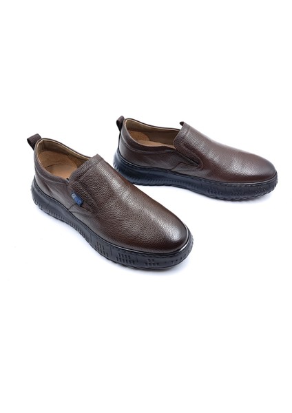 S22308 Hakiki Deri Hafif ve Yumuşak Tasarım Kahverengi Erkek Bağcıksız Konfor Ayakkabı modelleri