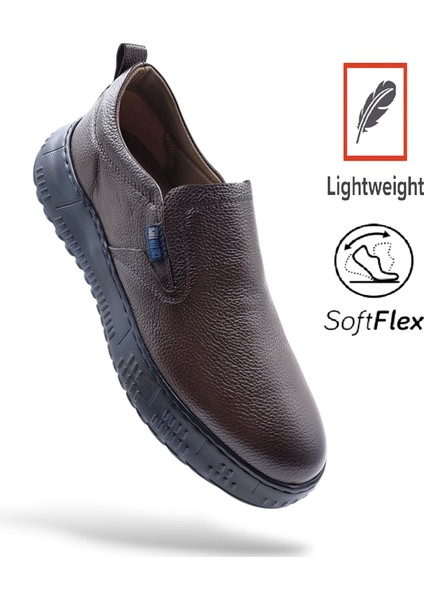 S22308 Hakiki Deri Hafif ve Yumuşak Tasarım Kahverengi Erkek Bağcıksız Konfor Ayakkabı fırsatları