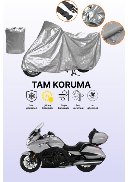 Gri Bmw K 1600 Grand America Uyumlu Motosiklet Brandası, Koruyucu Örtü, Motor Branda
