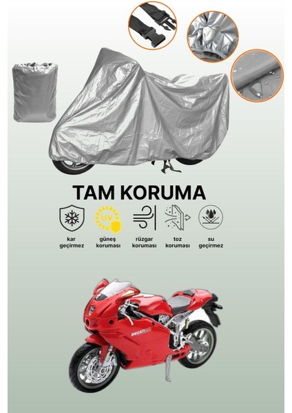 Gri Ducati 999 Uyumlu Motosiklet Brandası, Koruyucu Örtü, Motor Branda