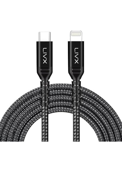 Safe 27W Type C To Lightning 2 Metre Örgülü iPhone Hızlı Şarj Kablosu Ylt-02