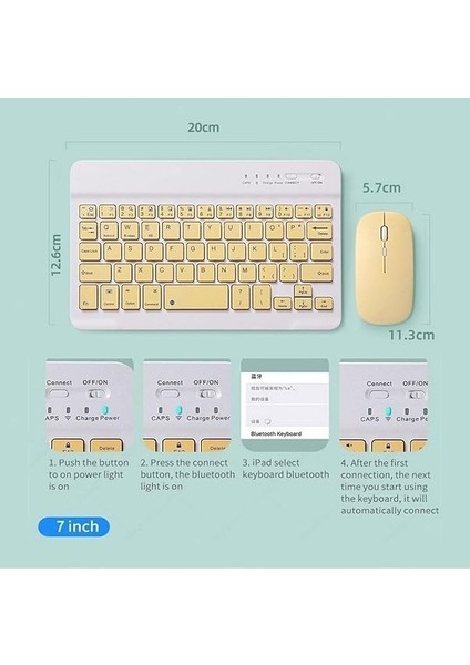 Samsung Galaxy Tab S6 Lite P610 P615 P617 ile Uyumlu Kablosuz Bluetooth Klavye Mouse Set Mavi fırsatları