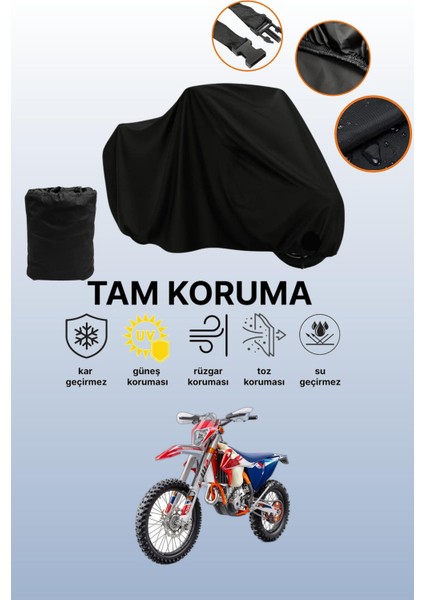 Siyah Ktm 250 Exc-F Six Days Uyumlu Motor Branda, Koruyucu Örtü, Motosiklet Brandası