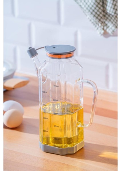 Lume Gri Cam Yağdanlık 1000ML