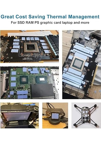 12'li Paket Çeşitli Kalınlık 0,5 1,0 1,5 mm Isı Iletken Silikon Pedler, 6,0 W/mk Isı Iletkenliği, Soft Safe Kolay Kullanım, Ssd-Cpu-Gpu-Led Ic Yonga Seti Soğutma Için, Mavi indirimleri