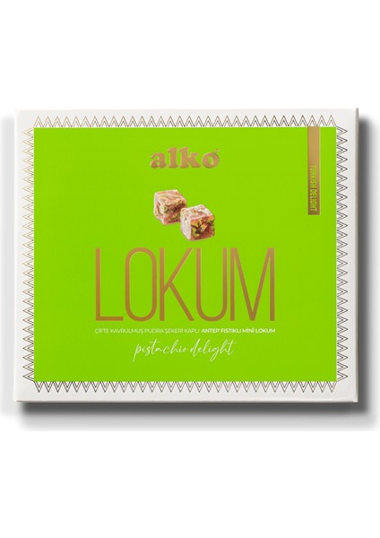 Alko Duble Antep Fıstıklı Pudra Şekeri Kaplı Mini Lokum 150 gr