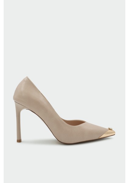 Niko Nude Gold Aksesuarlı Topuklu Ayakkabı