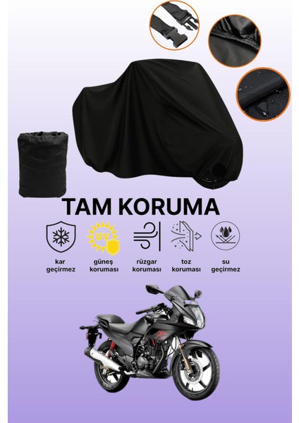Siyah Hero Karizma Uyumlu Motor Branda, Koruyucu Örtü, Motosiklet Brandası