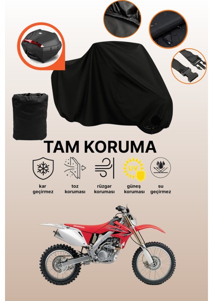 Siyah Arka Çanta Uyumlu Honda Crf 250 x Uyumlu Motosiklet Brandası, Koruyucu Örtü
