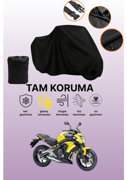 Siyah Kawasaki Er-6 N Uyumlu Motor Branda, Koruyucu Örtü, Motosiklet Brandası