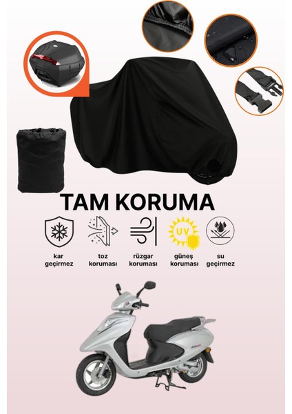 Siyah Arka Çanta Uyumlu Mondial Ritmica 100 Uyumlu Motosiklet Brandası, Koruyucu Örtü
