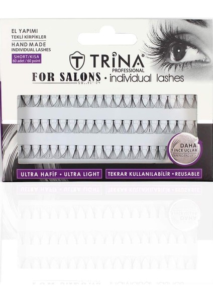Trina El Yapımı Tekli Takma Kirpikler, Normal, Kisa (60 Adet)