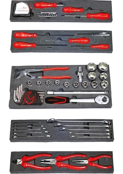 8420005063 Takım Çantası Beş Gözlü, Gri, 63 Parça Set modelleri