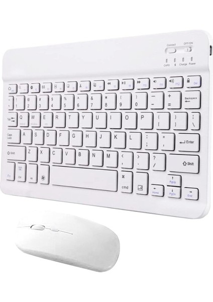 Bluetooth Ios Ipad Android Windows Uyumlu Klavye Mouse Seti Ultra Ince Taşınabilir Beyaz Renk modelleri