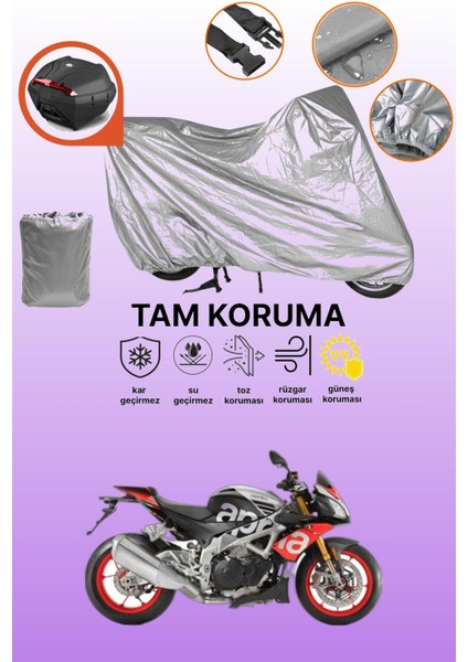 Gri Arka Çanta Uyumlu Aprilia Tuono V4 1100 Factory Uyumlu Motor Brandası, Koruyucu Örtü