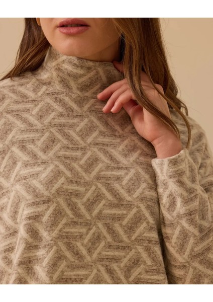 10002521711018 Desenli Düşük Omuzlu Triko Tunik modelleri