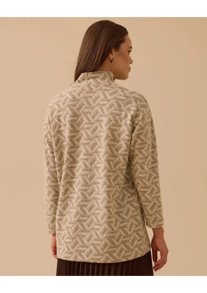 10002521711018 Desenli Düşük Omuzlu Triko Tunik fırsatları