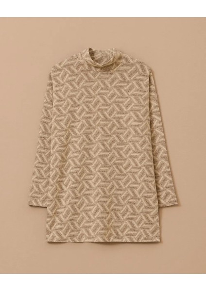 10002521711018 Desenli Düşük Omuzlu Triko Tunik indirimleri