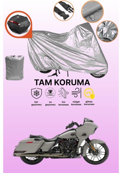 Gri Arka Çanta Uyumlu Harley-Davidson Cvo Road Glide Uyumlu Motor Brandası, Koruyucu Örtü