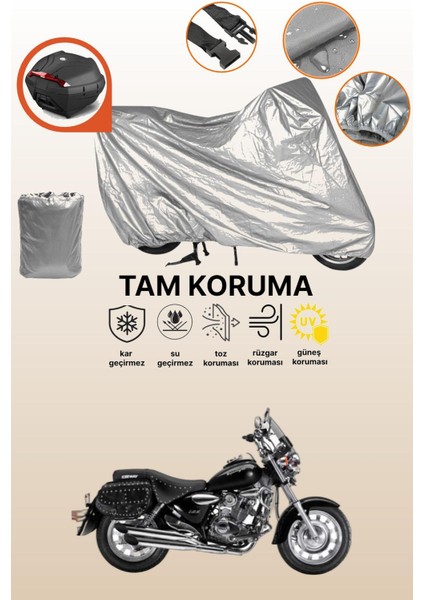 Gri Arka Çanta Uyumlu Keeway Super Light 150 Uyumlu Motor Brandası, Koruyucu Örtü