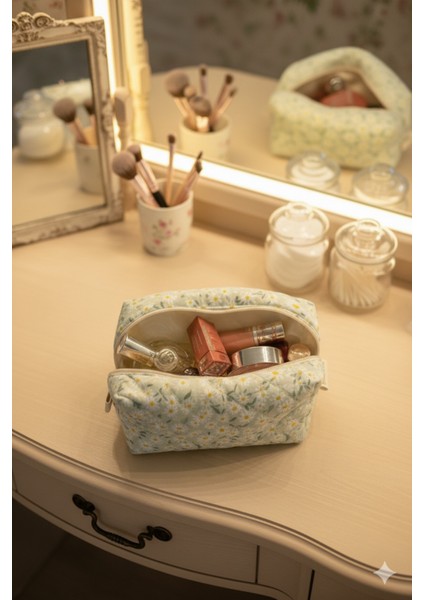 Papatya Desen Makyaj Çantası