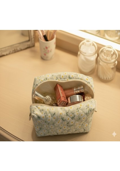 Papatya Desen Makyaj Çantası modelleri