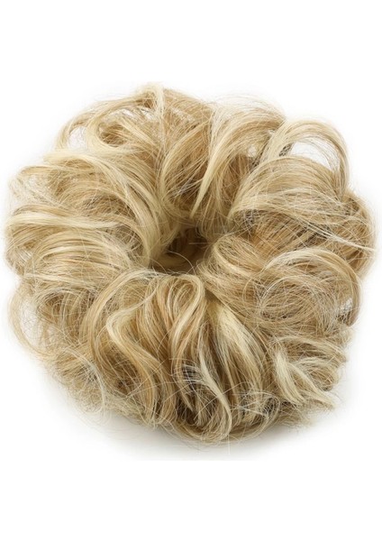 Saçlı Lastikli Topuz Toka - Karamel Platin Röfleli fiyatları