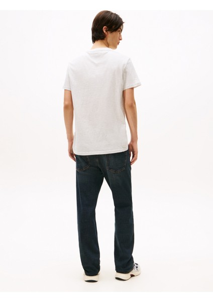 Bisiklet Yaka Baskılı Açık Gri Erkek T-Shirt DM0DM22049P09 Tjm Slım Font Play Te indirimleri