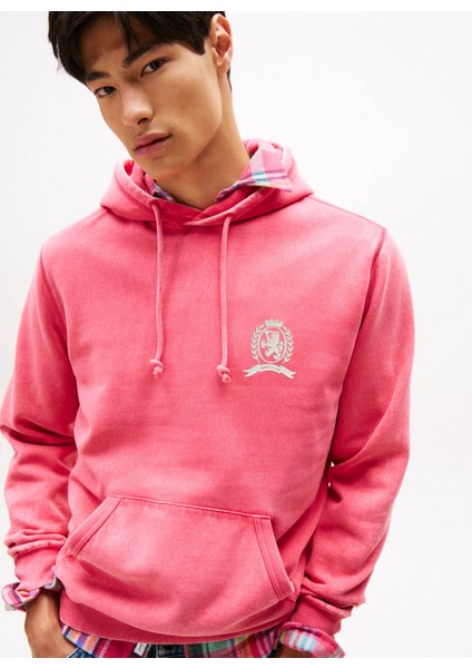 Kapüşon Yaka Pembe Erkek Sweatshırt DM0DM22085XI5 Tjm Reg Washed Crest modelleri