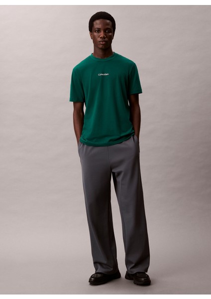 Bisiklet Yaka Düz Yeşil Erkek T-Shirt LVGMF5K100IYE Lıfestyle Ss Tee