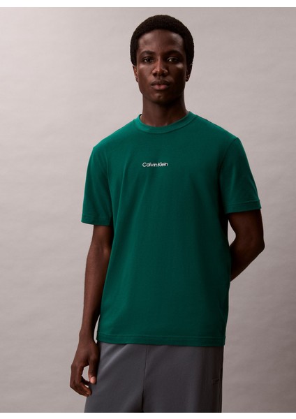 Bisiklet Yaka Düz Yeşil Erkek T-Shirt LVGMF5K100IYE Lıfestyle Ss Tee modelleri