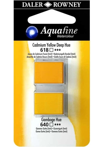 Aquafine 1/2 Tablet Sulu Boya 2'li Set Cadmıum Yellow Deep Hue / Ganboge Hue