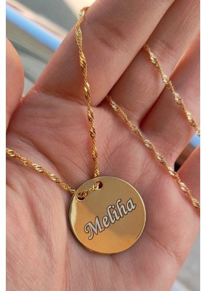 925 Ayar Gümüş 24 Ayar Altın Kaplama Plaka Kolye