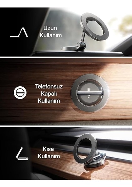 G118 Magsafe Ile Uyumlu Süper Mıknatıslı 360 Derece Dönebilen Içerisindeki Metal Aparatlarla Tüm Cep Telefonlarına Uyumlu Araç Telefon Tutucusu Masaüstü Telefon Tutucusu Araç Tutucu A+Kalite modelleri