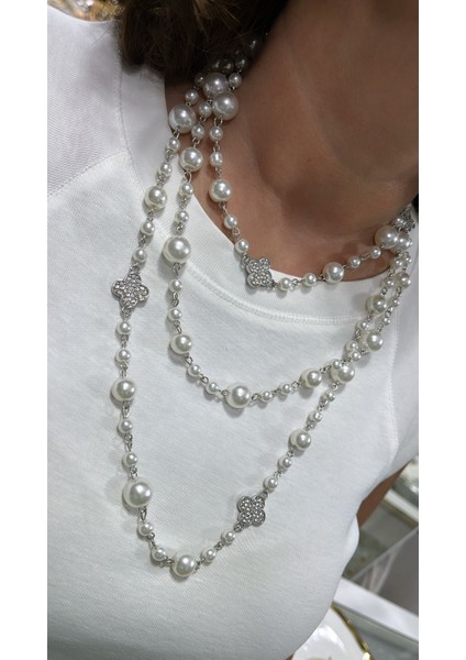 Çift Sıralı Inci Kolye modelleri