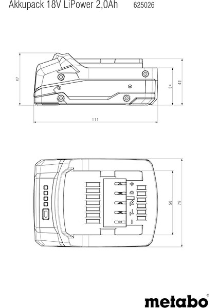625026000 18V 2.0 Ah Li-Ion Akü fiyatları