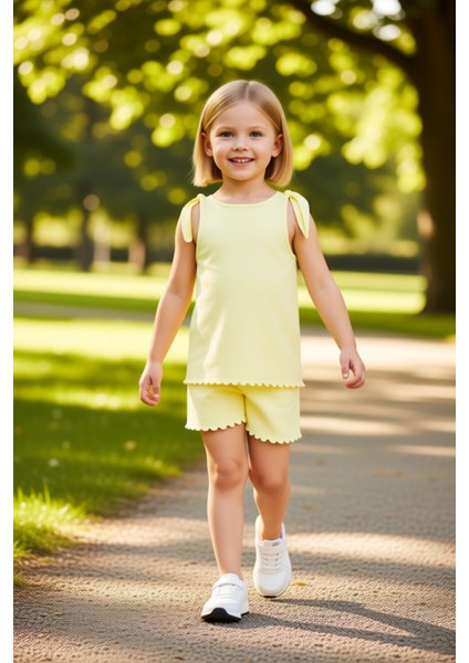 Kız Çocuk Pamuklu Atlet ve Şort Takımı Yazlık Konfor ve Şıklık Kaliteli Şık Rahat