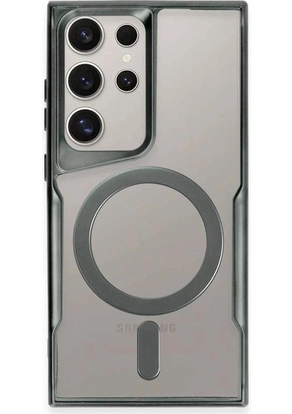 Samsung Galaxy S24 Ultra Kılıf Boyi Magsafe Silikon Kapak - YEŞIL-(5796) - N782J795-M07782