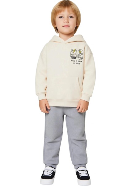 Erkek Çocuk Şardonlu Kapüşonlu Sweatshirt ve Eşofman Altı Kombinasyonu Kaliteli Şık Rahat fiyatları