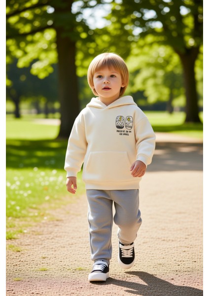 Erkek Çocuk Şardonlu Kapüşonlu Sweatshirt ve Eşofman Altı Kombinasyonu Kaliteli Şık Rahat modelleri