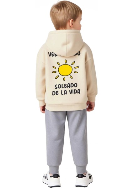 Erkek Çocuk Şardonlu Kapüşonlu Sweatshirt ve Eşofman Altı Kombinasyonu Kaliteli Şık Rahat indirimleri