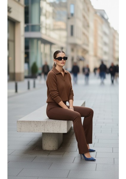 Yandan Fermuarlı Yüksek Bel Esnek Ispanyol Paça Tayt – Kadın Pantolon Modeli- Siyah ve Kahve modelleri