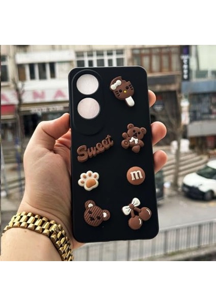 Oppo A60 Uyumlu Karikatür Desenli Telefon Kılıfı – Şık ve Dayanıklı Silikon Kılıf, Tam Koruma, Siyah Tasarım fiyatları