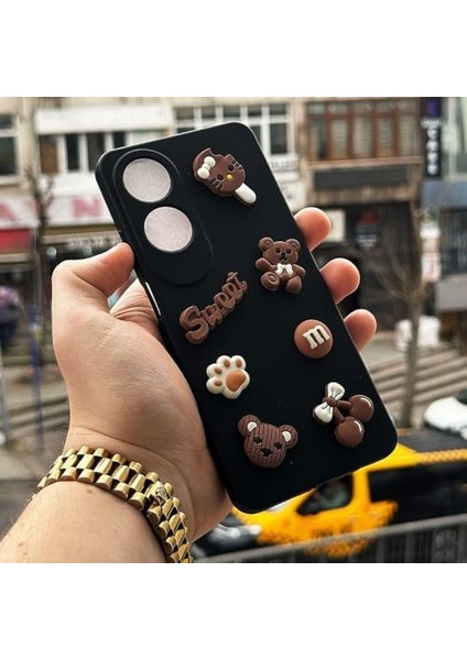 Oppo A60 Uyumlu Karikatür Desenli Telefon Kılıfı – Şık ve Dayanıklı Silikon Kılıf, Tam Koruma, Siyah Tasarım modelleri