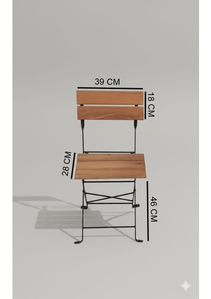 Ahşap Üstlü Demir Balkon Masa Sandalye Takımı – 3 Parça, Katlanabilir, Şık Bahçe & Balkon Takımı fırsatları