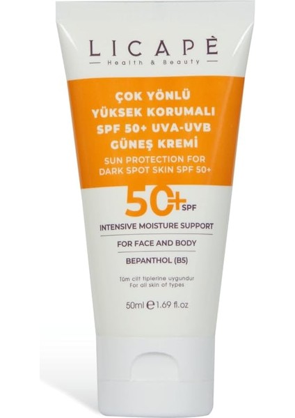 Çok Yönlü Yüksek Korumalı Spf +50 Faktör Uva - Uvb Güneş Kremi