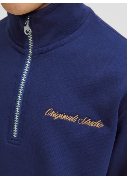 Nakışlı Erkek Çocuk Mavi Sweatshırt 12284067 modelleri