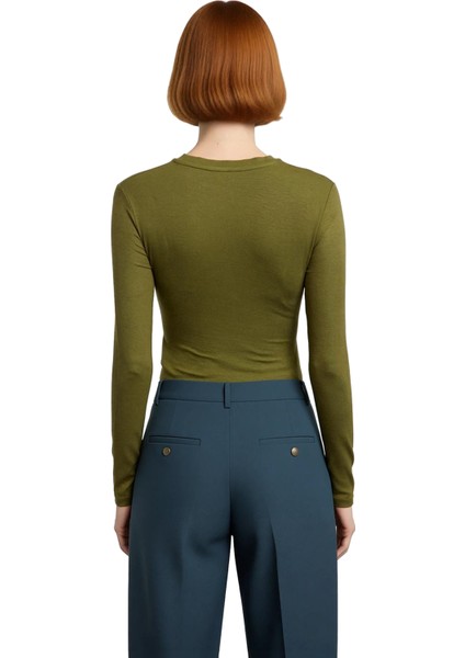 Kadın Bordo Bisiklet Yaka Düşük Kol Uzun Kollu Regular Boy Fitted Viskon Elastan Kışlık Örme Bluz fırsatları